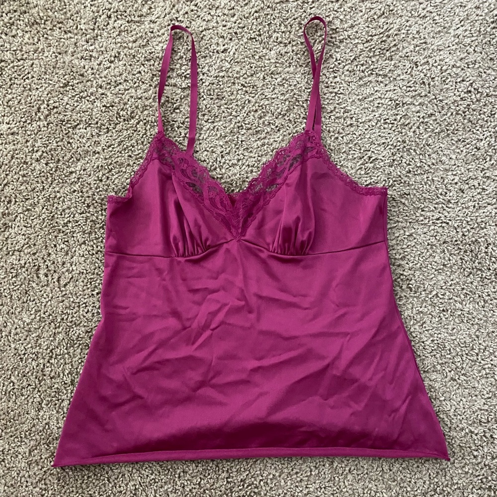 Vintage Vanity Fair Magenta Lace Camisole